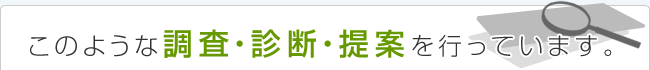 このような調査・診断・提案を行っています。