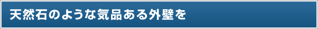 天然石のような気品ある外壁を